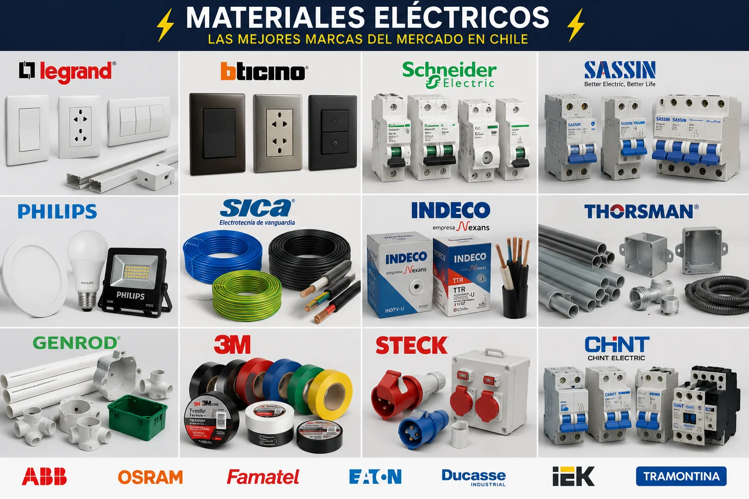 Materiales eléctricos de marcas reconocidas