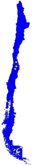 Mapa de Chile con zonas de operación de JAN Ingeniería Eléctrica