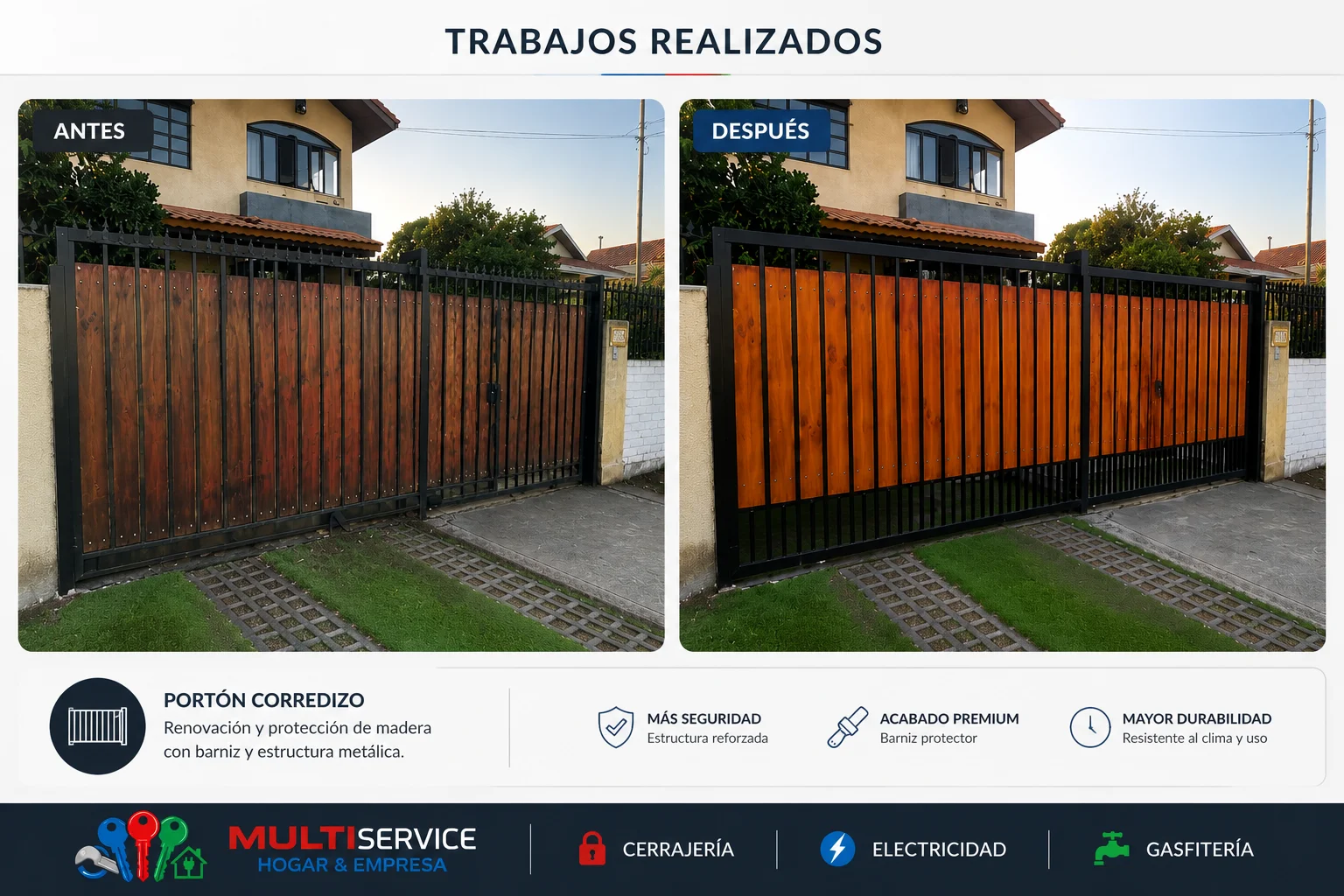 Trabajo antes y después — Portones